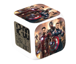 HULK - Sledujte Avengers Marvel Iron Man Hulk Budík LED