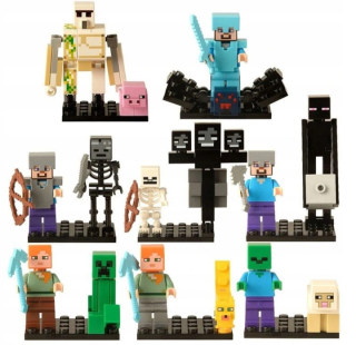 Sada 16 ks figúrky Minecraft Blocks + karta