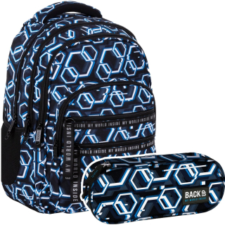 Školská taška - batoh, set, zostava - Sada 2 el. BACKPACK PACKU CASE BACKUP 28 L ONLINE