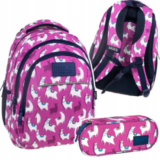 Školská taška - batoh, set, zostava - Sada 2 el. BACKPACK CUBER CASE BACKUP LAMA LAMA