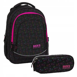 Sada 2 ks školský batoh pre mládež Batoh 26 L dúhové jednorožce, UNICORN OUTLINE (PLB3X30SET2CZ)
