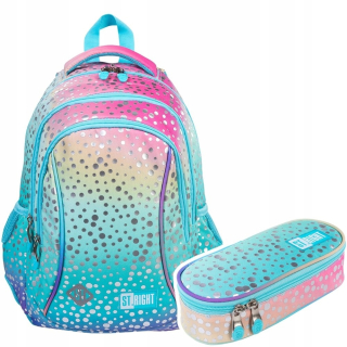 Školská taška - batoh, set, zostava - Sada 2 el. BACKPACK Ceruzka Case St.Right Ombre Mermaid