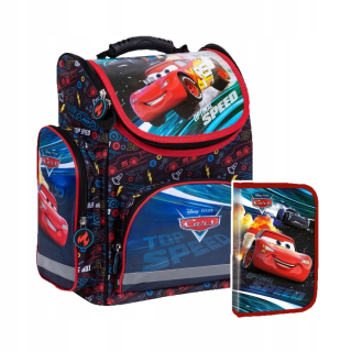 Aktovka školská taška - Sada 2 el. Schoolbag ceruzky Case Cars Car
