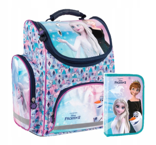Aktovka školská taška - SADA 2 el. TORNISTER PENCIL CASE ICE LAND FROZEN