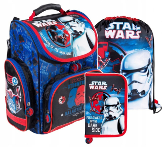 Aktovka školská taška - Sada 3 školskábag ceruzka Case School Sack Star Wars