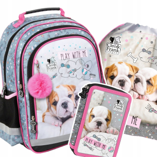 Školská taška - batoh, set, zostava - Sada 3 el. BACKPACK CLEO & FRANK DOGS DOGS