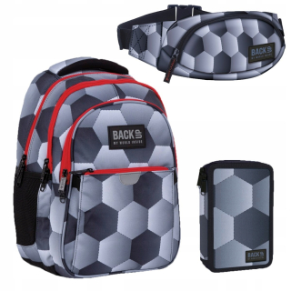 Školská taška - batoh, set, zostava - Sada 3 el. BACKPACK Ceruzka Puzdro na zálohovanie obličky Futbal