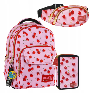 Školská taška - batoh, set, zostava - Sada 3 el. BACKPACK PACKU PRÍPADUJÚCICH KIDEY BACKUP CHERIES