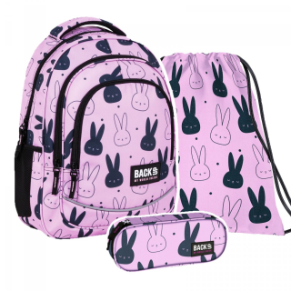 Školská taška - batoh, set, zostava - Sada 3 el. BACKPACK PACKU CASE BUCKUP BUNNY