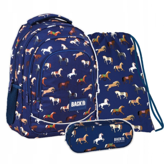 Sada 3 ks školský batoh pre mládež Batoh 26 L KOŇA (PLB4X19SET3CZ)