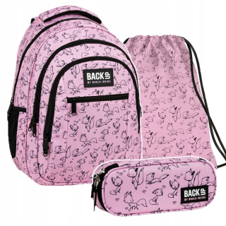 Sada 3 ks školský batoh pre mládež Batoh 26 L líšky, LOVE (PLB3O28SET3CZ)