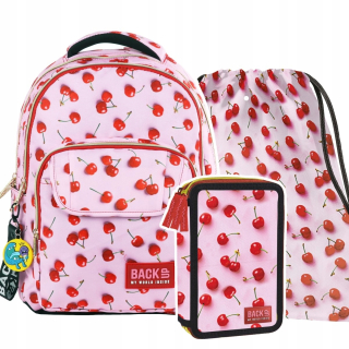 Školská taška - batoh, set, zostava - Sada 3 el. BACKPACK CUBER CASE BACKUP CHEPERIES