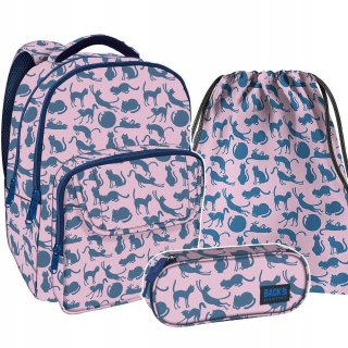 Školská taška - batoh, set, zostava - Sada 3 el. BACKPACK Puzdro na ceruzky Back Backup