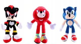 SONIC hračky - Sada 3 x Mascot Sonic Shadow Knuckles Rýchle