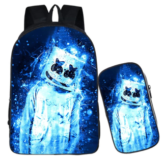 Školská taška - batoh, set, zostava - 3D nastaviť batoh Fortnite DJ Marshmello ceruzky
