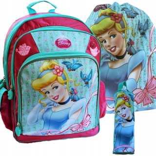 Popoluška - Súprava 3in1 školského batoh princezná cinderella