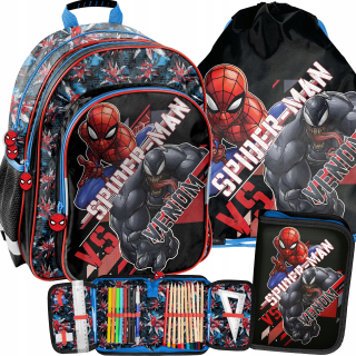 Školská taška - batoh, set, zostava - Sada 3in1 Školský batoh Spider Man Venom Paso