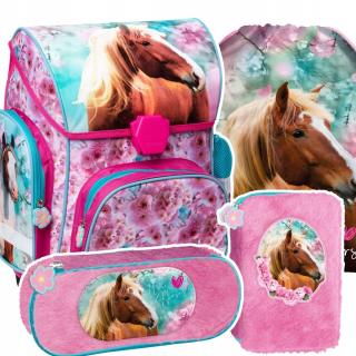 Aktovka školská taška - Sada 4 El Satchel Piens a Love Horses Kone