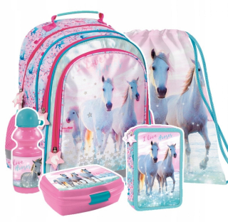 Sada 5 ks školských batohov I Love Horses KÔŇ (PL15BKO22SET5CZ)