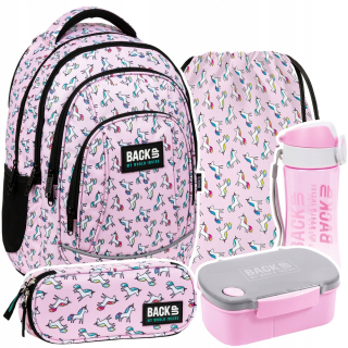 Školská taška - batoh, set, zostava - Sada 5EL batohu Zálohovanie Unicorn Unicorn Pastel