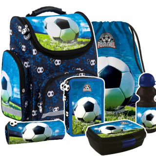 Aktovka školská taška - Sada 6 El School Satchel Football Futbal