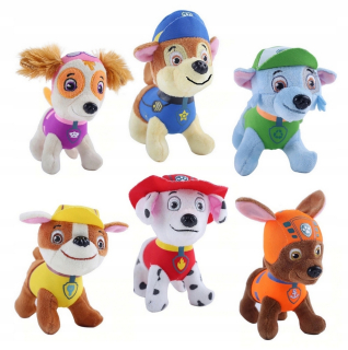 PAW Patrol - Sada 6x maskot Plush Patrol Piesków 13cm