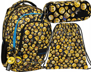 Školská taška - batoh, set, zostava - Nastaviť zálohu batoh ceruzkou case emoji taška emócie
