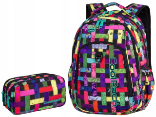 Školská taška - batoh, set, zostava - COOLPACK GRID BACKPACK Strike Ceruzka Case Primus