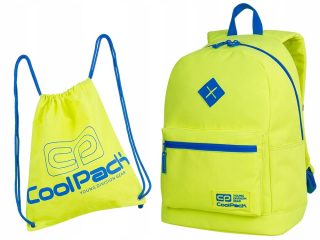 Školská taška - batoh, set, zostava - COOLPACK ŽLTÁ SADA KRÍŽOVÝ BATOH + SPRINT TAŠKA