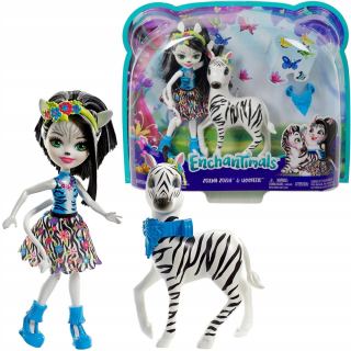 ENCHANTIMALS - Nastaviť Enchantimals Doll Zelena Zebra Pet