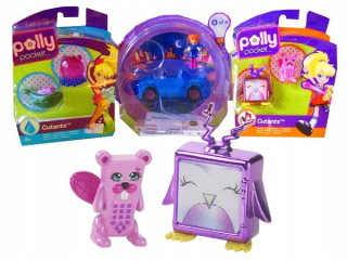POLLY POCKET- Sada obrázkov 6ks Polly Pocket Mattel Auto Tel B