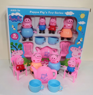 Pepa Pig - Nastaviť obrázok Pepa George Mom Dad Kuchyňa 9el