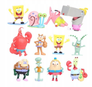 Spongebob - Sada Spongebob Skalmar Patryk 12ks