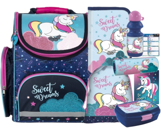 Aktovka školská taška - Sada Unicorn 8IN1 BACKPACK Ceruzka Puzdro na fľaše
