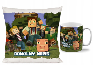 MINECRAFT  - MUG SET + vankúš minecraft darček n.23