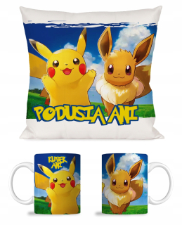 Pokémoni - MUG SET + Pokemon Pillow Go Darček + NAME X