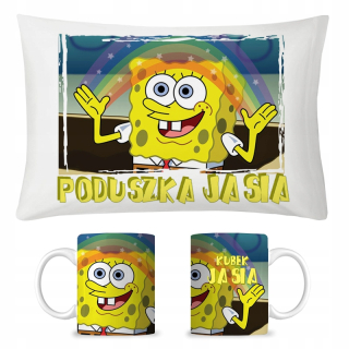 Spongebob - MUG SET + SPONGEBOB COSHION + NAME + ZADARMO