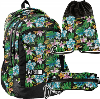 Školská taška - batoh, set, zostava - Sada kvetov batoh ceruzka Case Bag Paso PPLH19