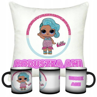 Bábiky LOL - Sada lol prekvapenie magický hrnček + názov vankúš