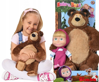 Máša a medveď - Sada Masha Bear Doll Teddy Bajka Simba 2W1