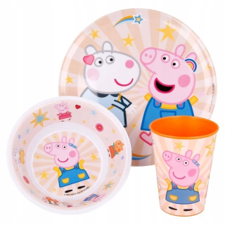 Pepa Pig - Sada melamínových riadov peppa prasa