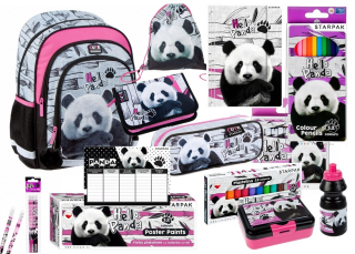 Školská taška - batoh, set, zostava - PANDA BACKPACK SET CUSTE CASE CUSTE TAŠKA