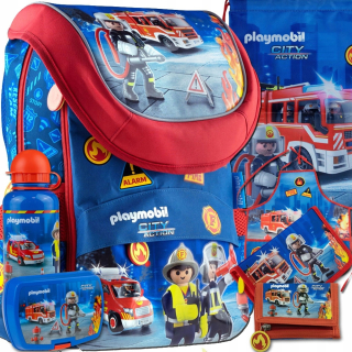Školská taška - batoh, set, zostava - Sada PlayMobil SchoolBag Backpack Fire Brigade