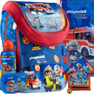 Aktovka školská taška - Sada PlayMobil SchoolBag School Batchpack hasič