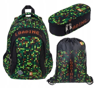 Školská taška - batoh, set, zostava - 20L BATOHOVÁ SADA GAMER ST. PRAVÁ PENCILOVÁ TAŠKA
