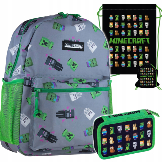 Školská taška - batoh, set, zostava - Sada batohu pre školské minecraft ceruzky vrece