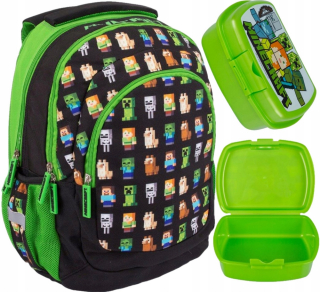 Školská taška - batoh, set, zostava - MINECRAFT ASTRA BACKPACK SET + LUDE BRPHE