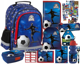 Školská taška - batoh, set, zostava - Sada 11W1 futbalového batohu + školská vrstva