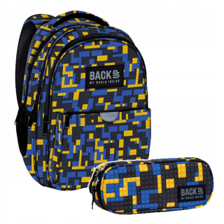 Školská taška - batoh, set, zostava - Sada batohu ceruzky Zálohovanie 22 l Bricks Blocks