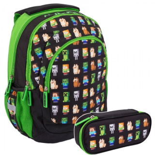 Školská taška - batoh, set, zostava - Sada batohu Case Case Minecraft Multi Znaky